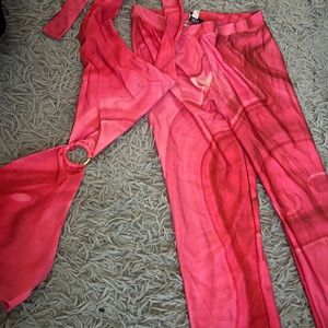 pink swirly matching set